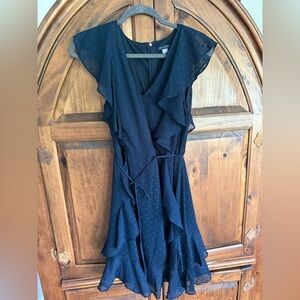 Tommy Hilfiger Navy Ruffle Midi Dress